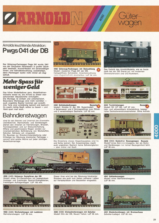 Arnold Katalog N-Modellbahnen 1976-1977