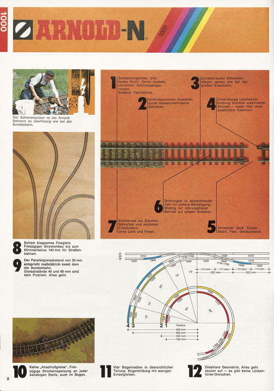 Seite 8 Arnold Katalog N-Modellbahnen 1977-1978