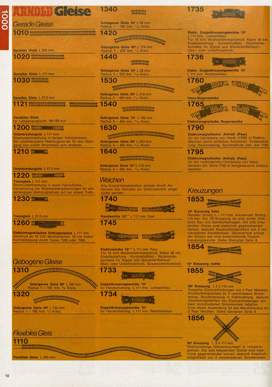 Seite 10 Arnold Katalog N-Modellbahnen 1977-1978