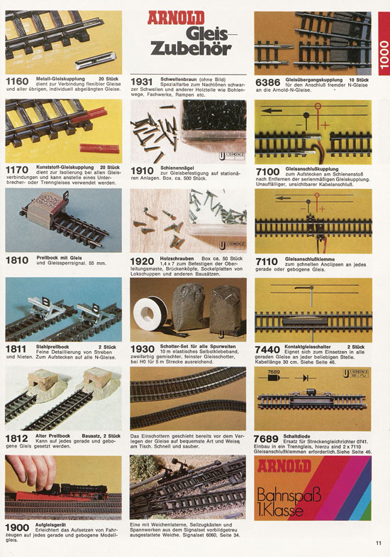 Seite 11 Arnold Katalog N-Modellbahnen 1977-1978