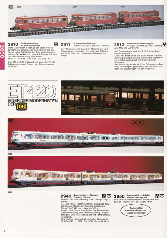 Seite 18 Arnold Katalog N-Modellbahnen 1977-1978