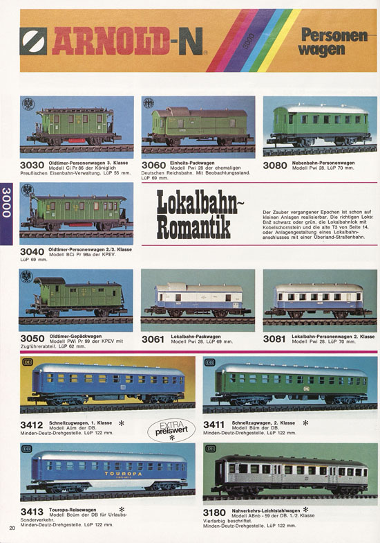 Seite 20 Arnold Katalog N-Modellbahnen 1977-1978