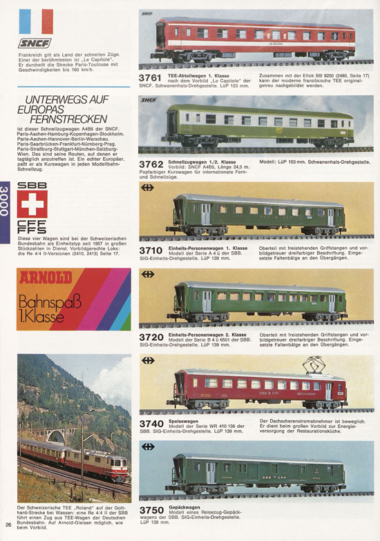Seite 26 Arnold Katalog N-Modellbahnen 1977-1978