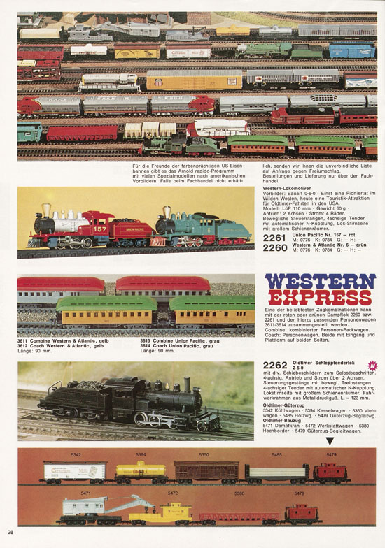 Seite 28 Arnold Katalog N-Modellbahnen 1977-1978