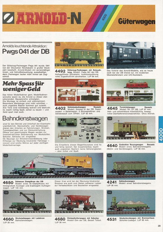 Seite 29 Arnold Katalog N-Modellbahnen 1977-1978