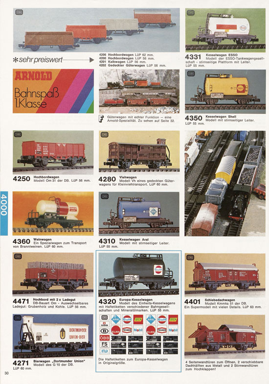 Seite 30 Arnold Katalog N-Modellbahnen 1977-1978