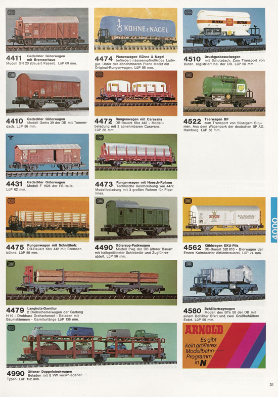 Seite 31 Arnold Katalog N-Modellbahnen 1977-1978