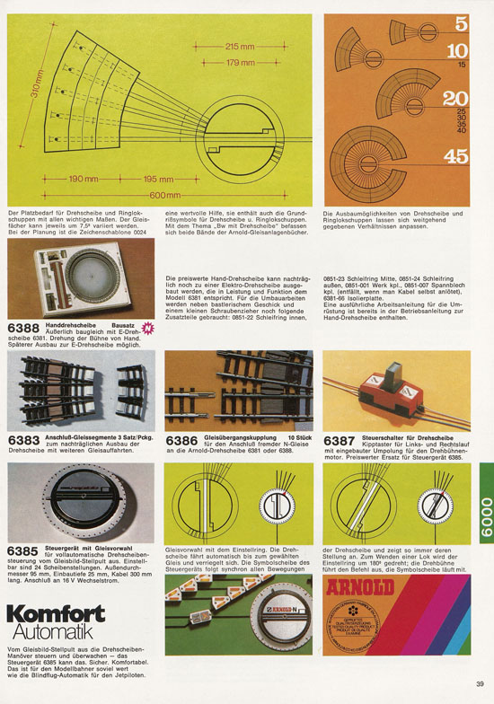 Seite 39 Arnold Katalog N-Modellbahnen 1977-1978