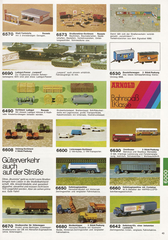 Seite 43 Arnold Katalog N-Modellbahnen 1977-1978