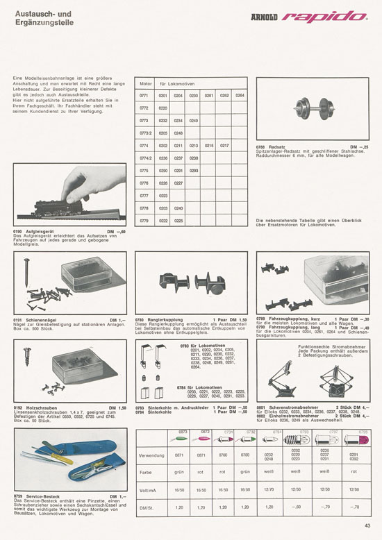 Arnold rapido Katalog 1968-1969