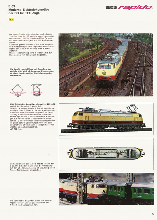 Arnold rapido Modellbahnkatalog 1969-1970