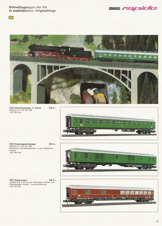 Arnold rapido Modellbahnkatalog 1969-1970