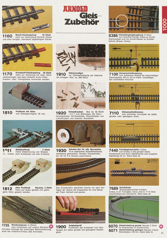 Seite 11 Arnold Katalog N-Modellbahnen 1978-1979