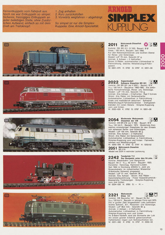 Seite 13 Arnold Katalog N-Modellbahnen 1978-1979