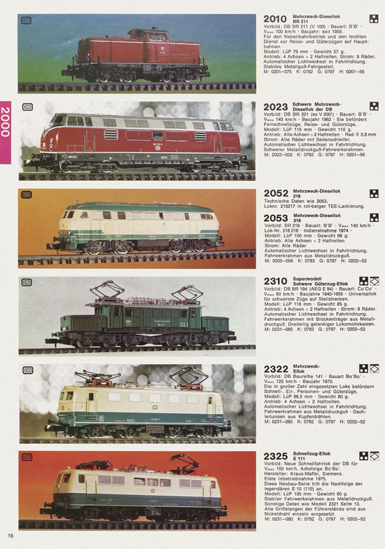 Seite 16 Arnold Katalog N-Modellbahnen 1978-1979