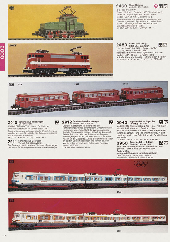 Seite 18 Arnold Katalog N-Modellbahnen 1978-1979