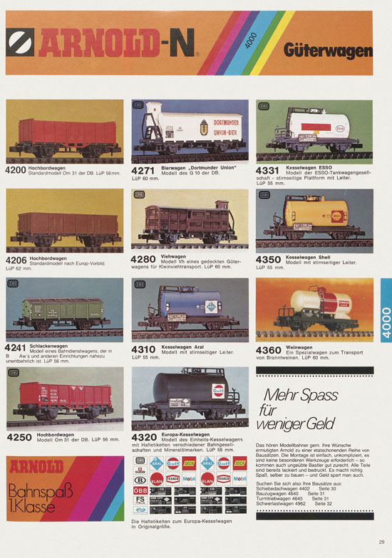 Seite 29 Arnold Katalog N-Modellbahnen 1978-1979