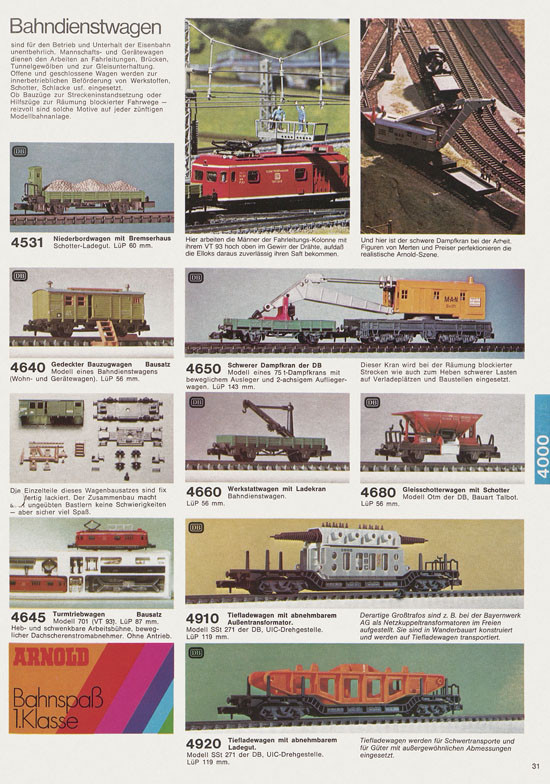 Seite 31 Arnold Katalog N-Modellbahnen 1978-1979