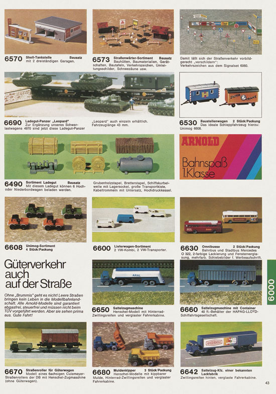 Seite 43 Arnold Katalog N-Modellbahnen 1978-1979