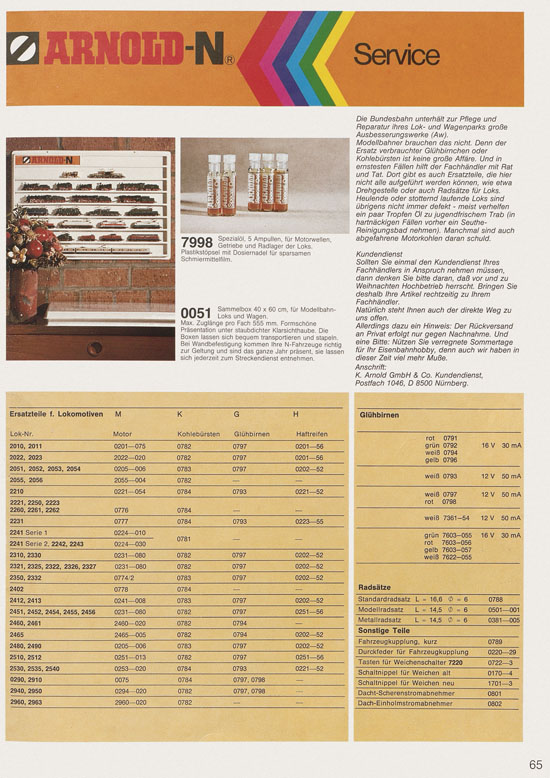 Seite 67 Arnold Katalog N-Modellbahnen 1979-1980