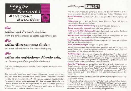 Auhagen Bausätze Katalog 1971