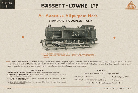 Bassett-Lowke Gauge 0 Scale Model Railways 1948