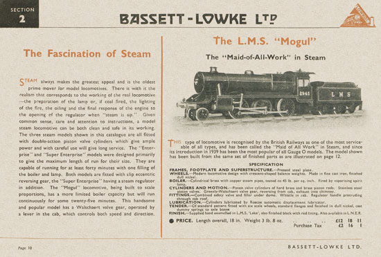 Bassett-Lowke Gauge 0 Scale Model Railways 1948