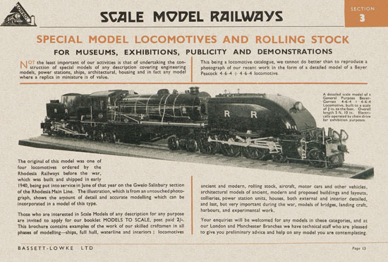 Bassett-Lowke Gauge 0 Scale Model Railways 1948