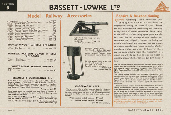 Bassett-Lowke Gauge 0 Scale Model Railways 1948