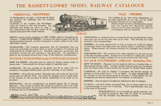 Bassett-Lowke Gauge 0 Scale Model Railways 1952