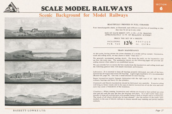 Bassett-Lowke Gauge 0 Scale Model Railways 1952