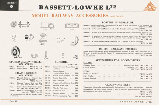 Bassett-Lowke Gauge 0 Scale Model Railways 1952