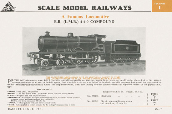 Bassett-Lowke Gauge 0 Scale Model Railways 1953