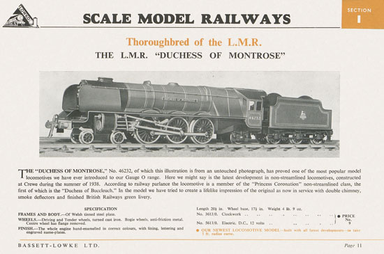 Bassett-Lowke Gauge 0 Scale Model Railways 1953