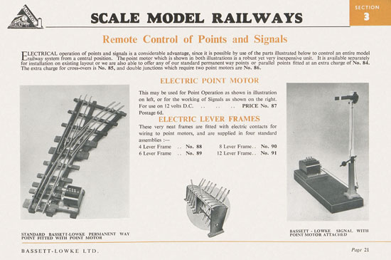 Bassett-Lowke Gauge 0 Scale Model Railways 1953