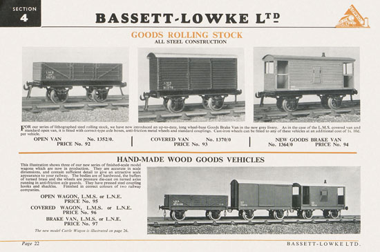 Bassett-Lowke Gauge 0 Scale Model Railways 1953