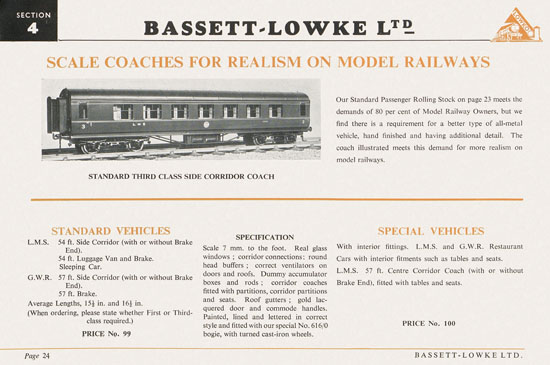 Bassett-Lowke Gauge 0 Scale Model Railways 1953