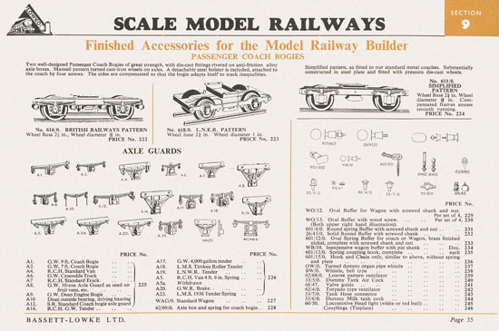 Bassett-Lowke Gauge 0 Scale Model Railways 1953