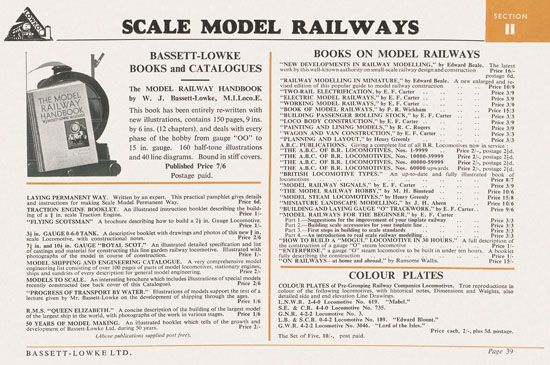 Bassett-Lowke Gauge 0 Scale Model Railways 1953