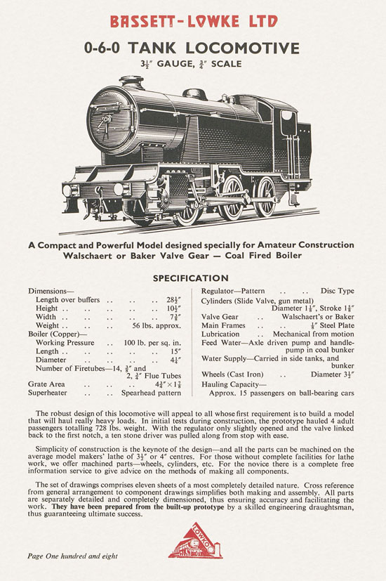 Bassett-Lowke Model Railways Gauge 0 and Gauge 00 catalog 1954