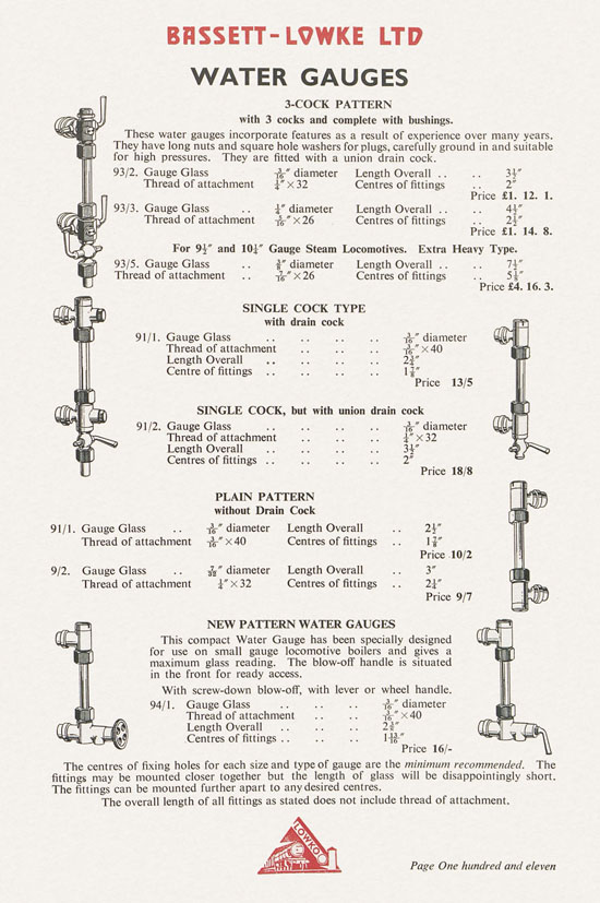 Bassett-Lowke Model Railways Gauge 0 and Gauge 00 catalog 1954