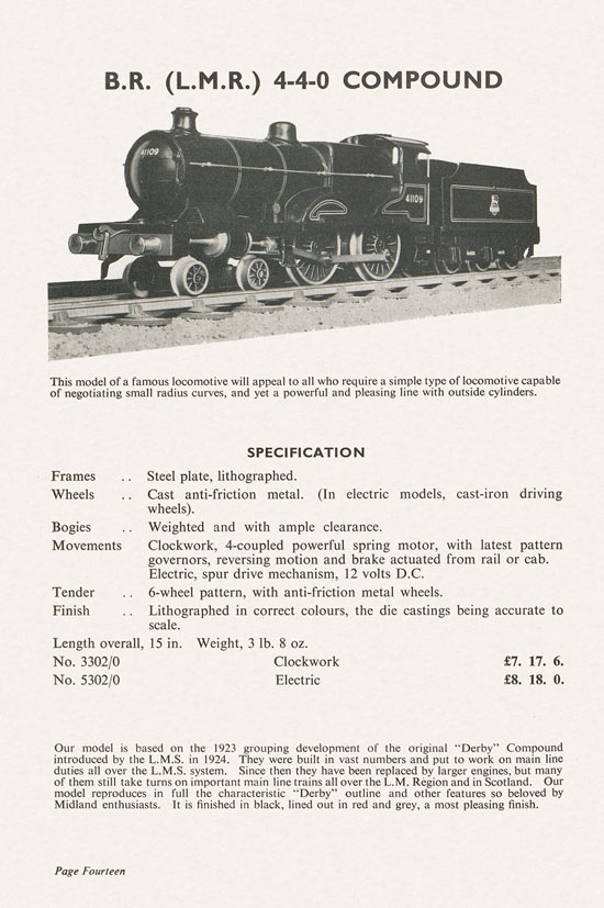 Bassett-Lowke Model Railways Gauge 0 and Gauge 00 catalog 1954