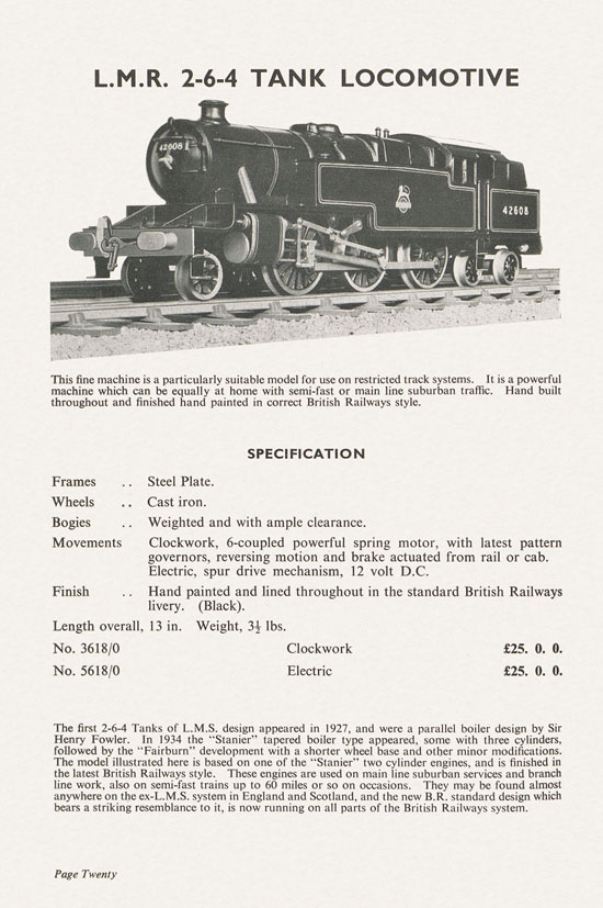 Bassett-Lowke Model Railways Gauge 0 and Gauge 00 catalog 1954