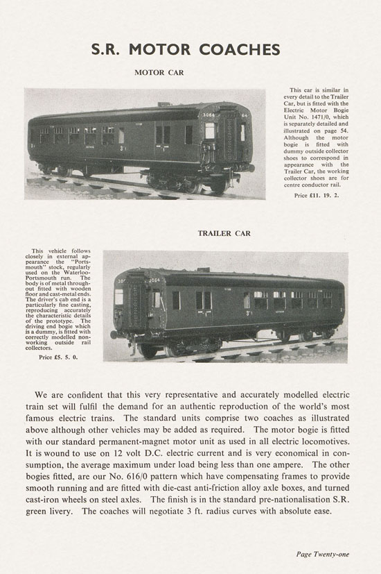 Bassett-Lowke Model Railways Gauge 0 and Gauge 00 catalog 1954