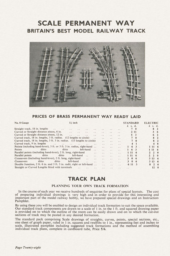 Bassett-Lowke Model Railways Gauge 0 and Gauge 00 catalog 1954