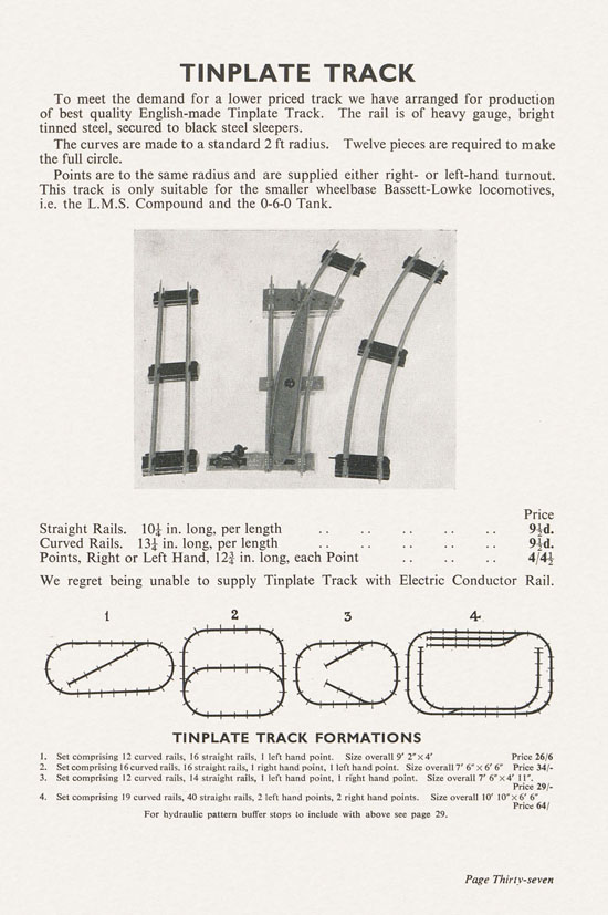 Bassett-Lowke Model Railways Gauge 0 and Gauge 00 catalog 1954