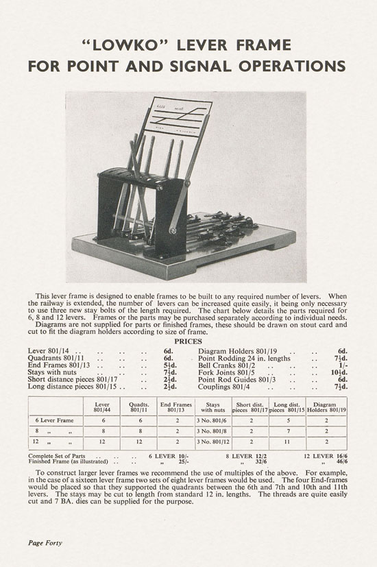 Bassett-Lowke Model Railways Gauge 0 and Gauge 00 catalog 1954