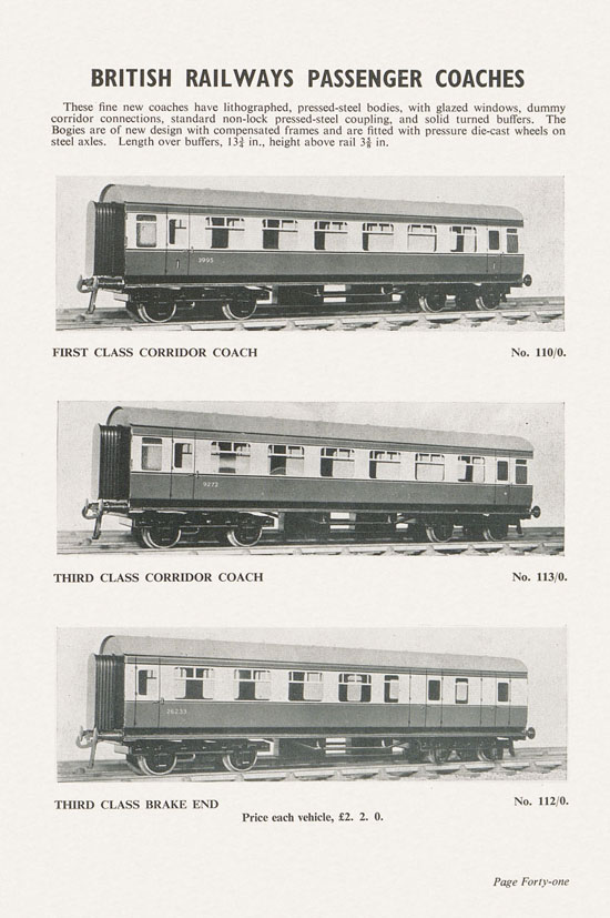 Bassett-Lowke Model Railways Gauge 0 and Gauge 00 catalog 1954