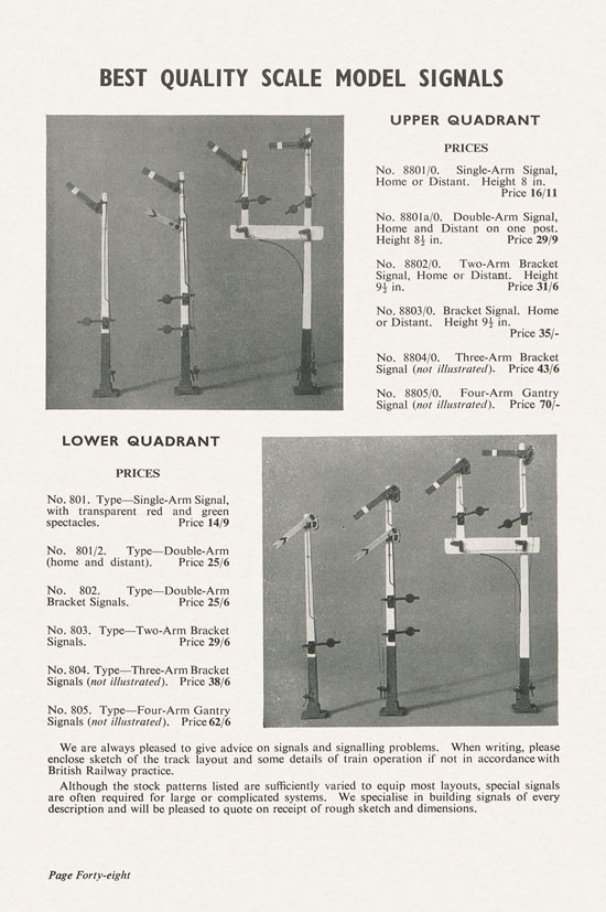 Bassett-Lowke Model Railways Gauge 0 and Gauge 00 catalog 1954