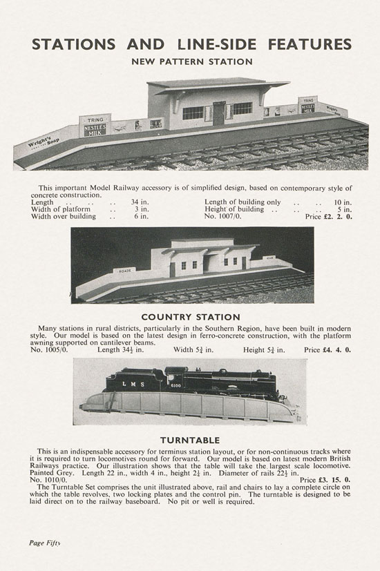 Bassett-Lowke Model Railways Gauge 0 and Gauge 00 catalog 1954